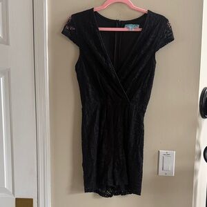 Francesca's Collections Black Lace Romper